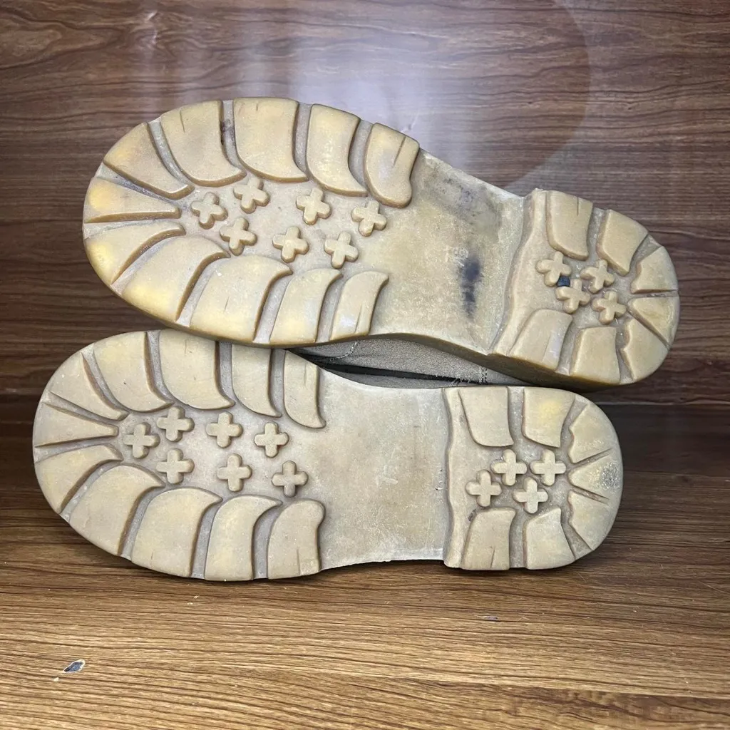 Vintage Y2k Mudd Sara chunky Suede Platform Lug Shoes grunge beige leather - Image 7