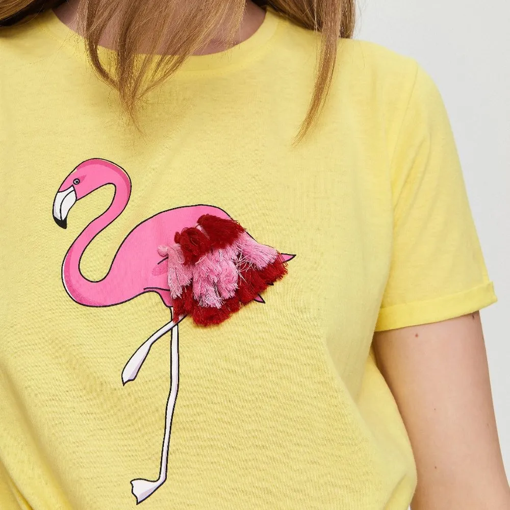 NWT Tied Flamingo Tassels T-shirt - Image 2