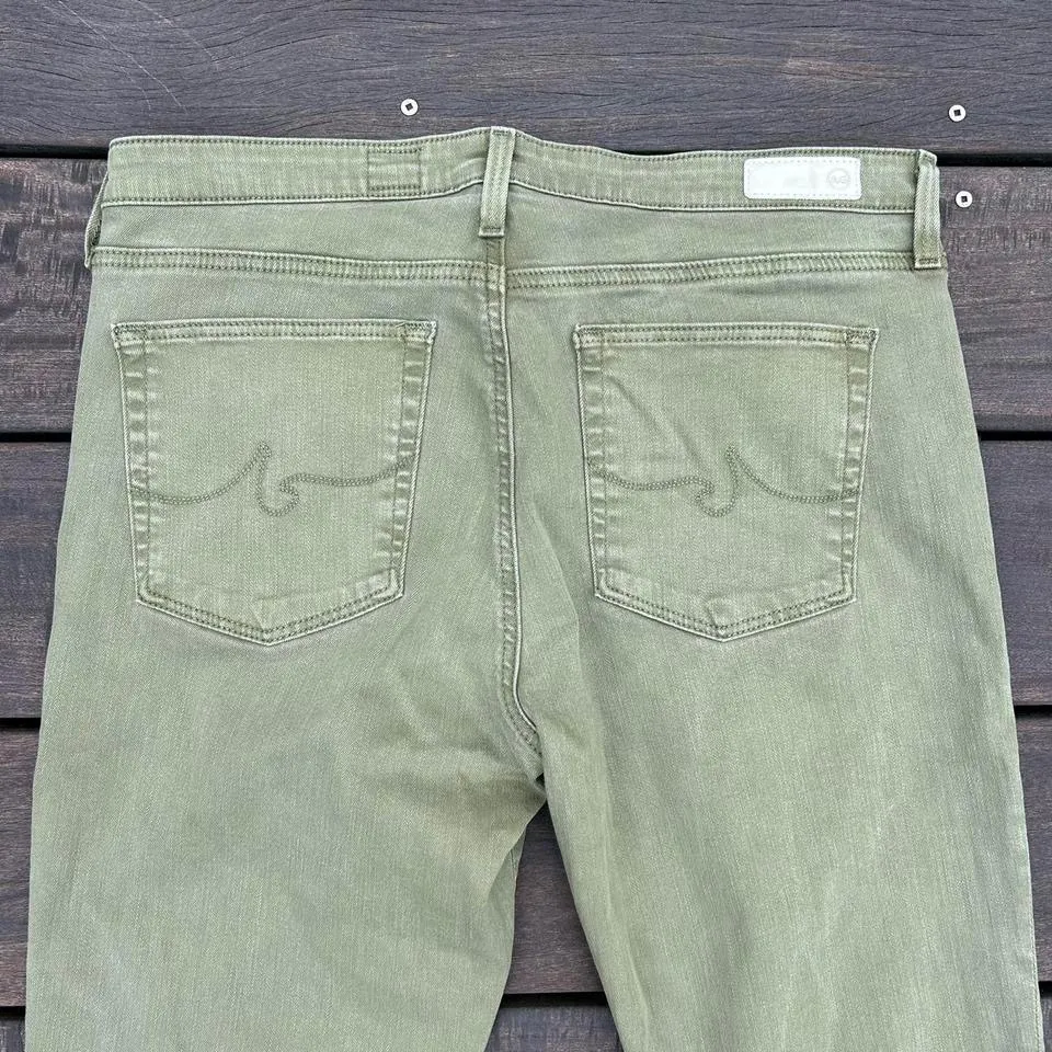 AG Adriano Goldschmied The Prima Ankle Cigarette Ankle Olive Green Skinny Jeans - Image 4