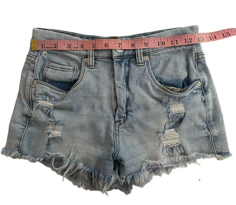 Blank NYC Wedge Short Distressed Light Wash Denim Shorts - Image 6