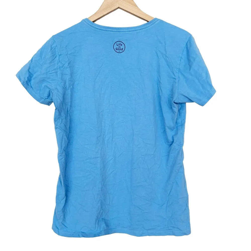 Life is Good American Flag Bicycle Blue Short Sleeve T Shirt Sz M - Image 6