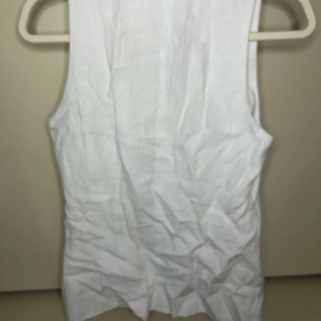 Madewell NWT Linen Scoop Neck Cutaway Vest size 4 - Image 5