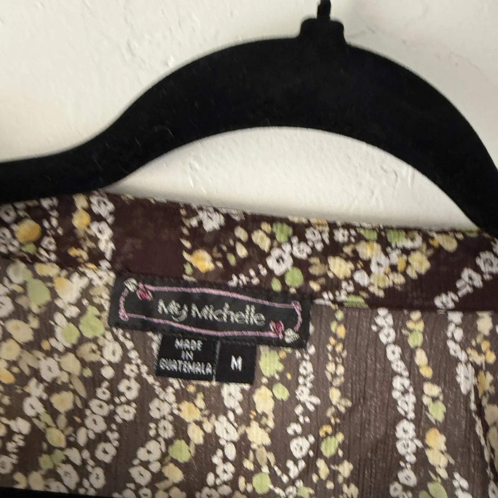 My Michelle‎ Blouse Y2k Medium Sheer Floral Tie Waist Babydoll Going Out Top - Image 4