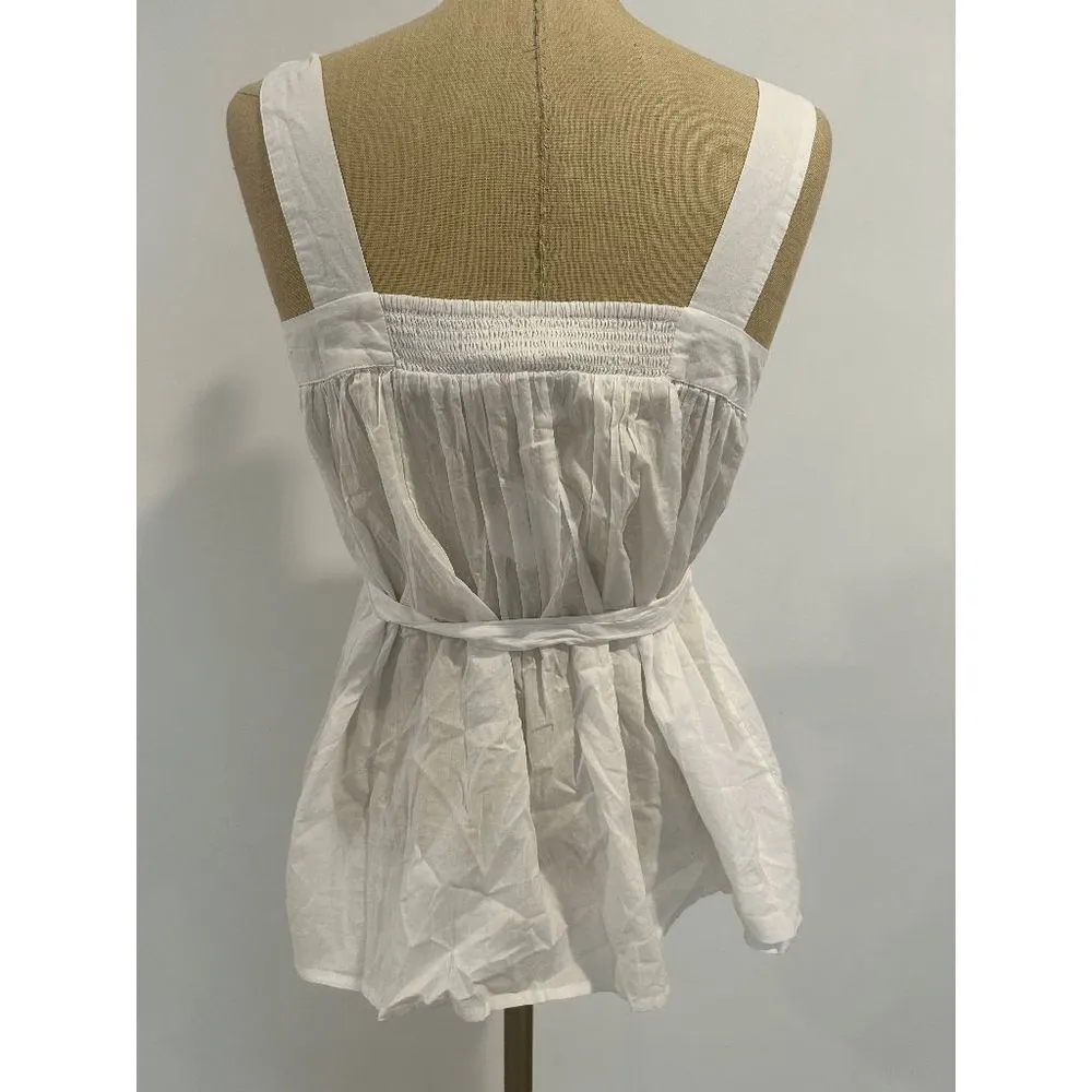 Motherhood Maternity  Woven Button Front Maternity Tank Top 100% cotton White M - Image 6