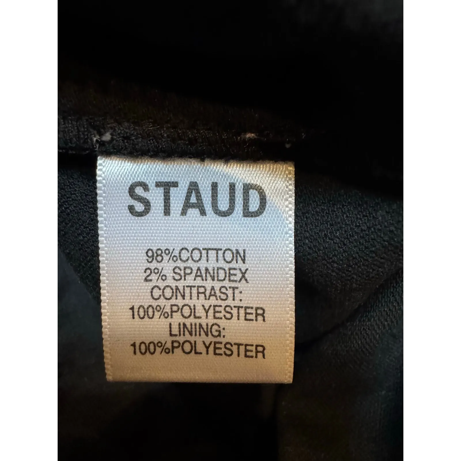 Staud mini dress square neck button-down front  yin-yang symbols, faux fur (New) - Image 5