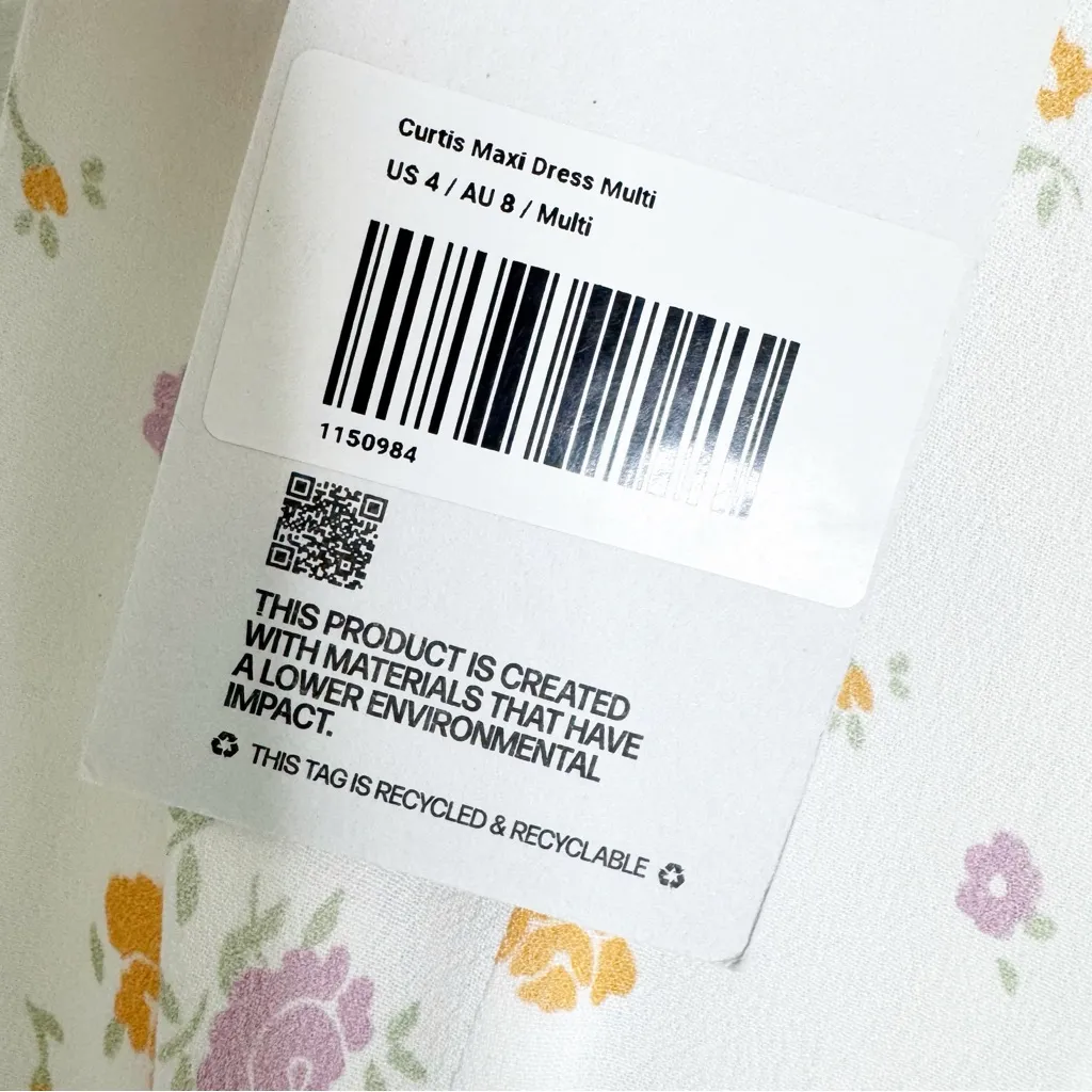 NWT Princess Polly Floral Maxi Dress Eco Viscose White Size 4 - Image 9