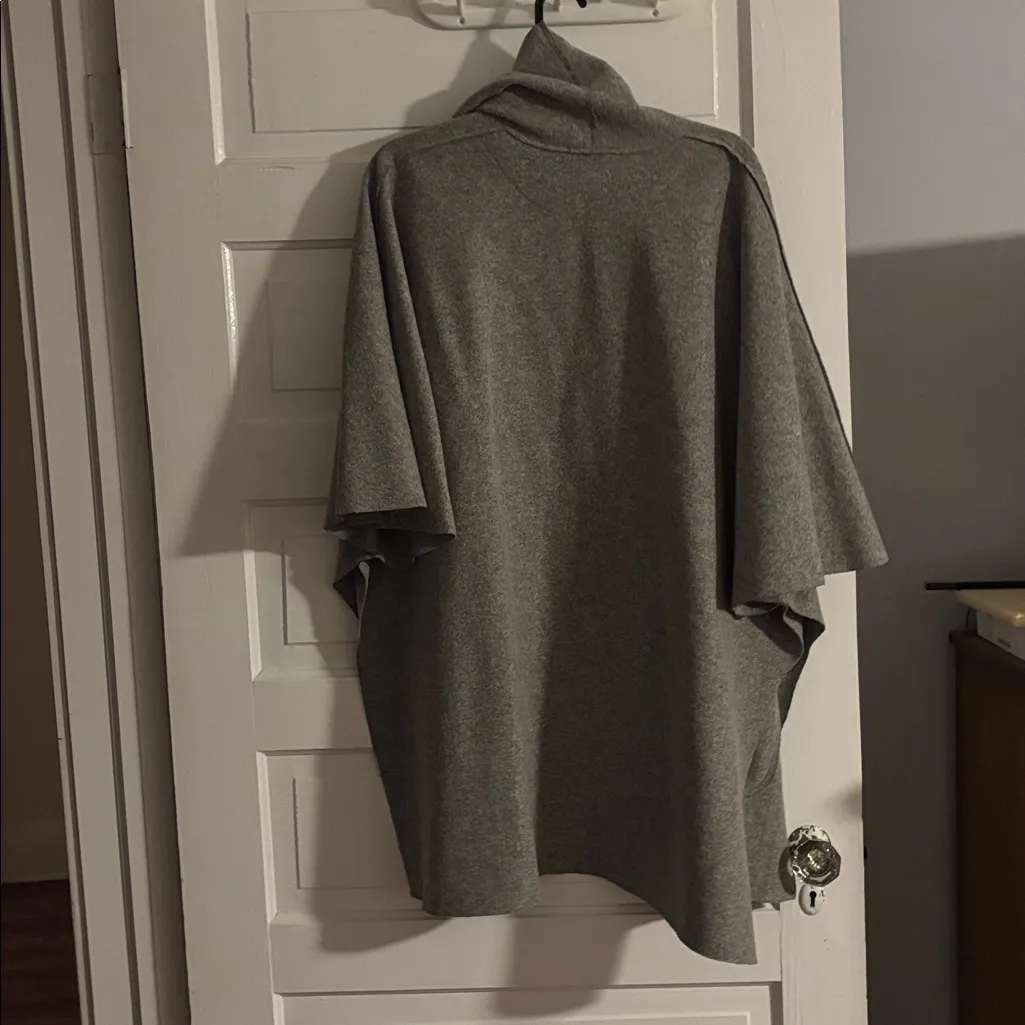 Eileen Fisher Wool Gray Open Front Cardigan/Poncho - Image 4