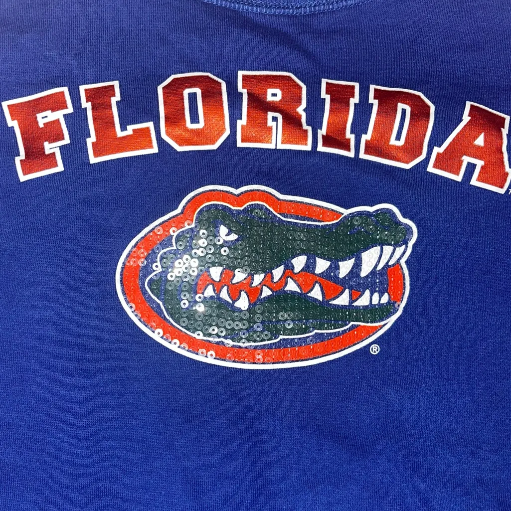 UF University of Florida Sequin Sweatshirt Blue Size XL - Image 2