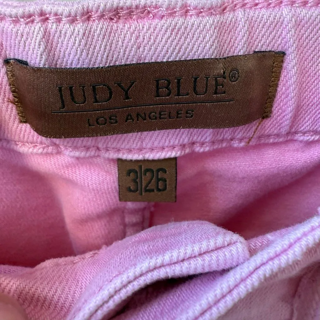 Judy Blue High Rise Garment Dyed Pink Denim Joggers 3 26 - Image 7