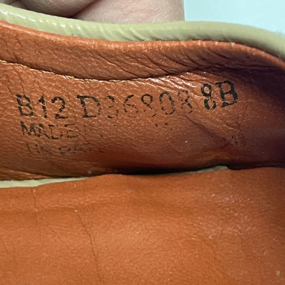 Cole Haan Open Toe Wedge Patent Leather Shoes | 8B Tan Neutral Peep Toe - Image 10