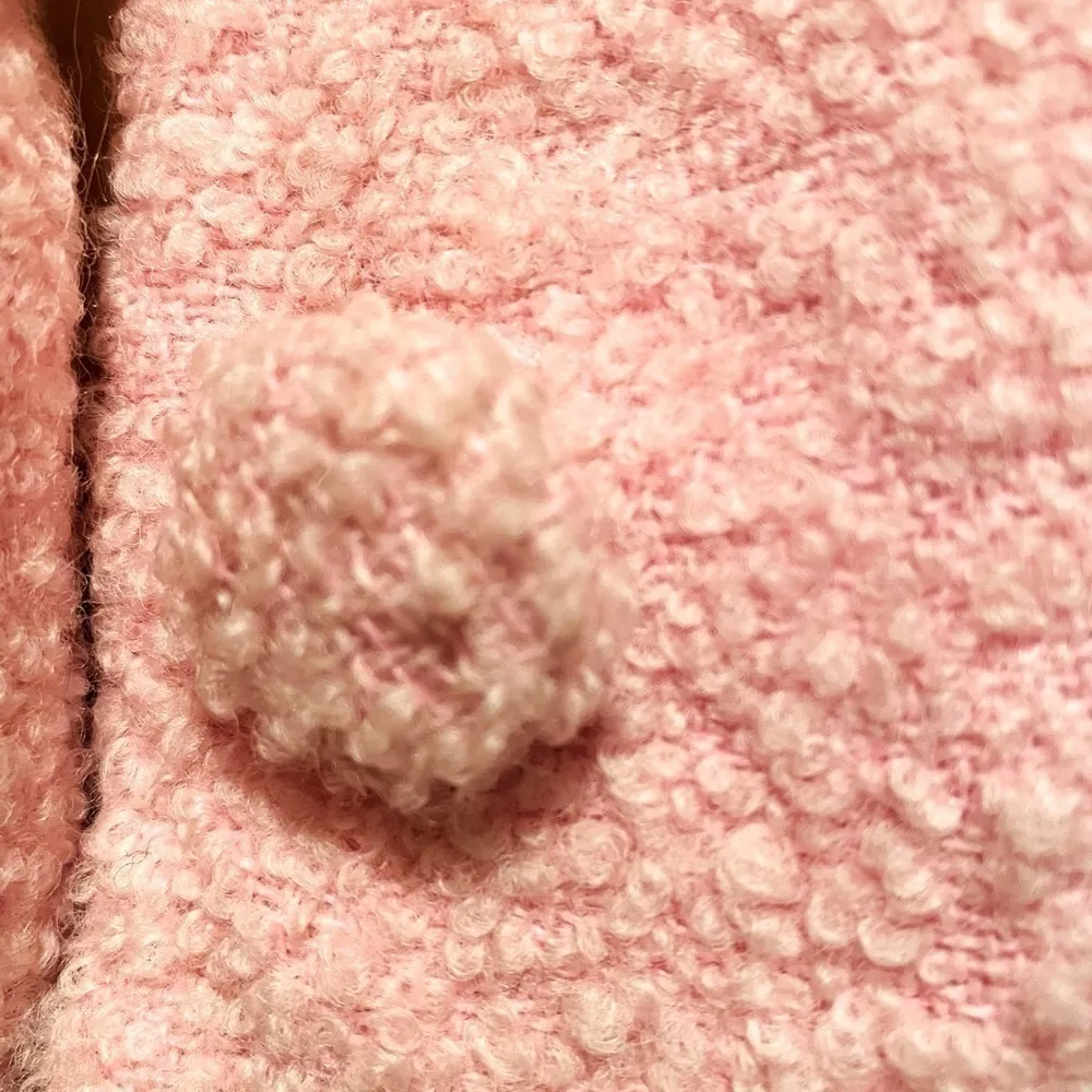 Marvin Richards Pink with black trim teddy jacket. Wool and nylon. Size 6. EUC. - Image 8