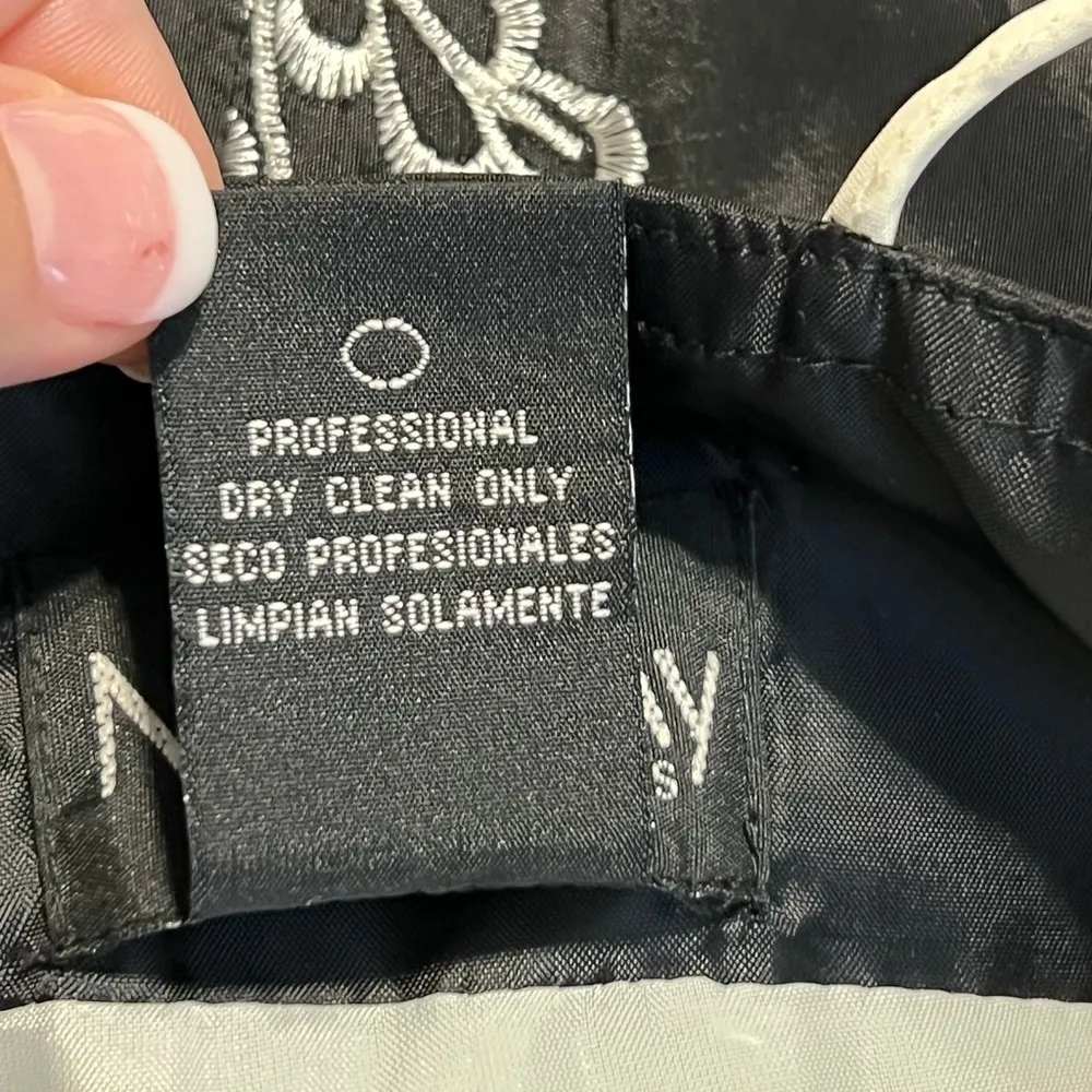 Night Way Collections 6 v neck black ivory eyelet embroidered floral dress lined - Image 6