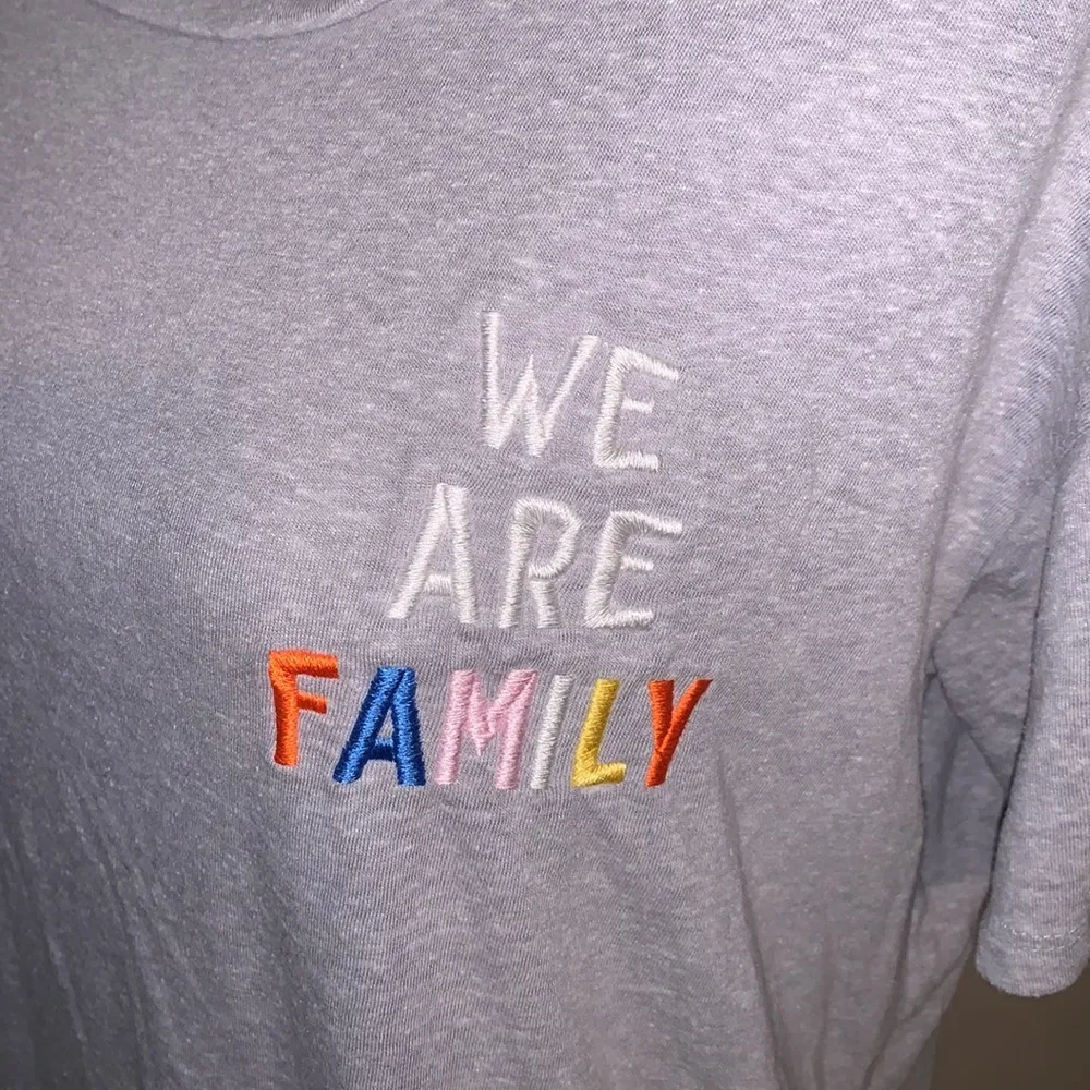Junk Food grey embroidered we are family short sleeve shirt - Image 3