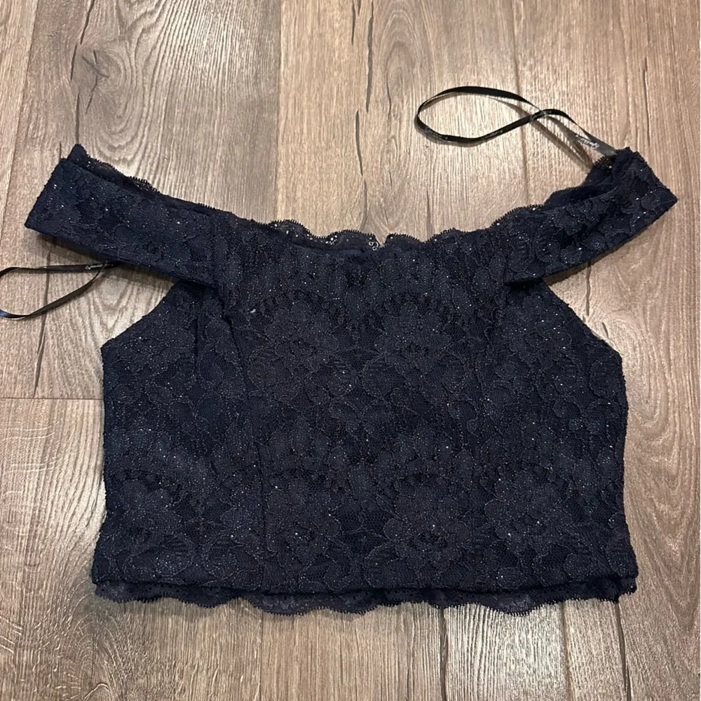 New Vintage Y2K Speechless Lace Crop Sweetheart Tank Top S 7 Sparkle Coquette - Image 8