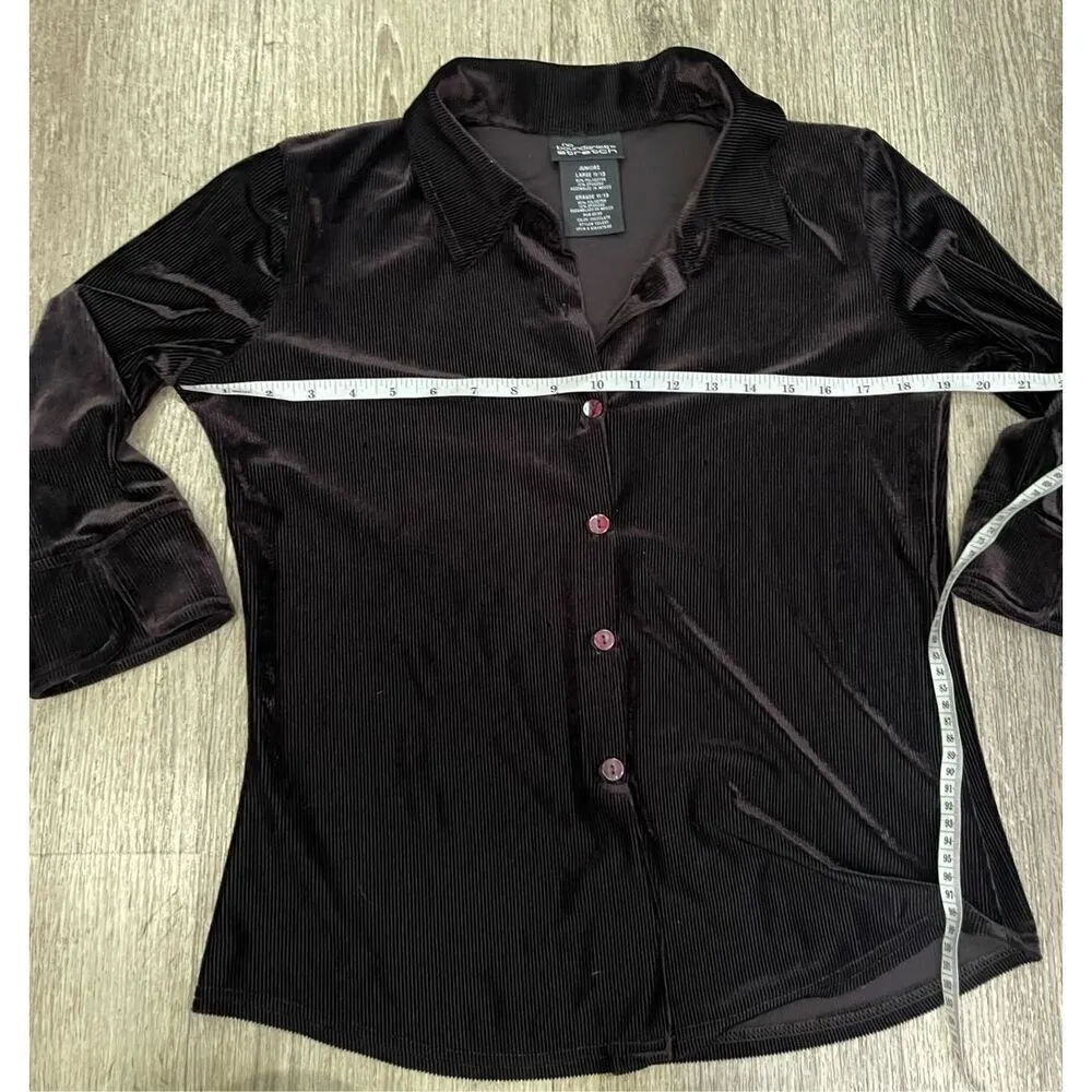 No Boundaries Y2K Brown Button Up Large 11/13 Top - Image 3