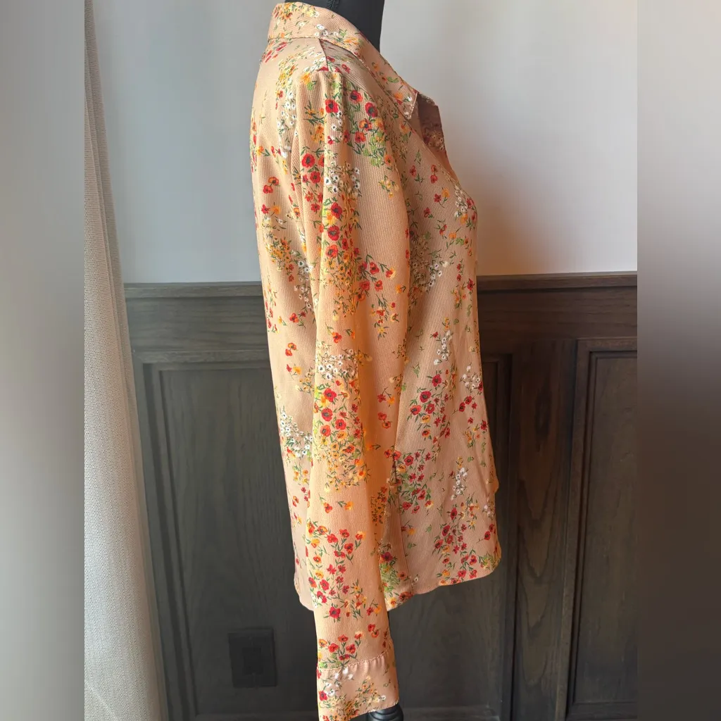 Adore Me Floral Button-Down Shirt - Beige and Red - Image 5