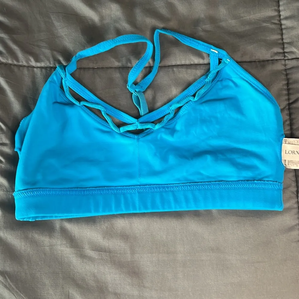 Lorna Jane Strappy Sports Bra Blue Size XS - Image 3