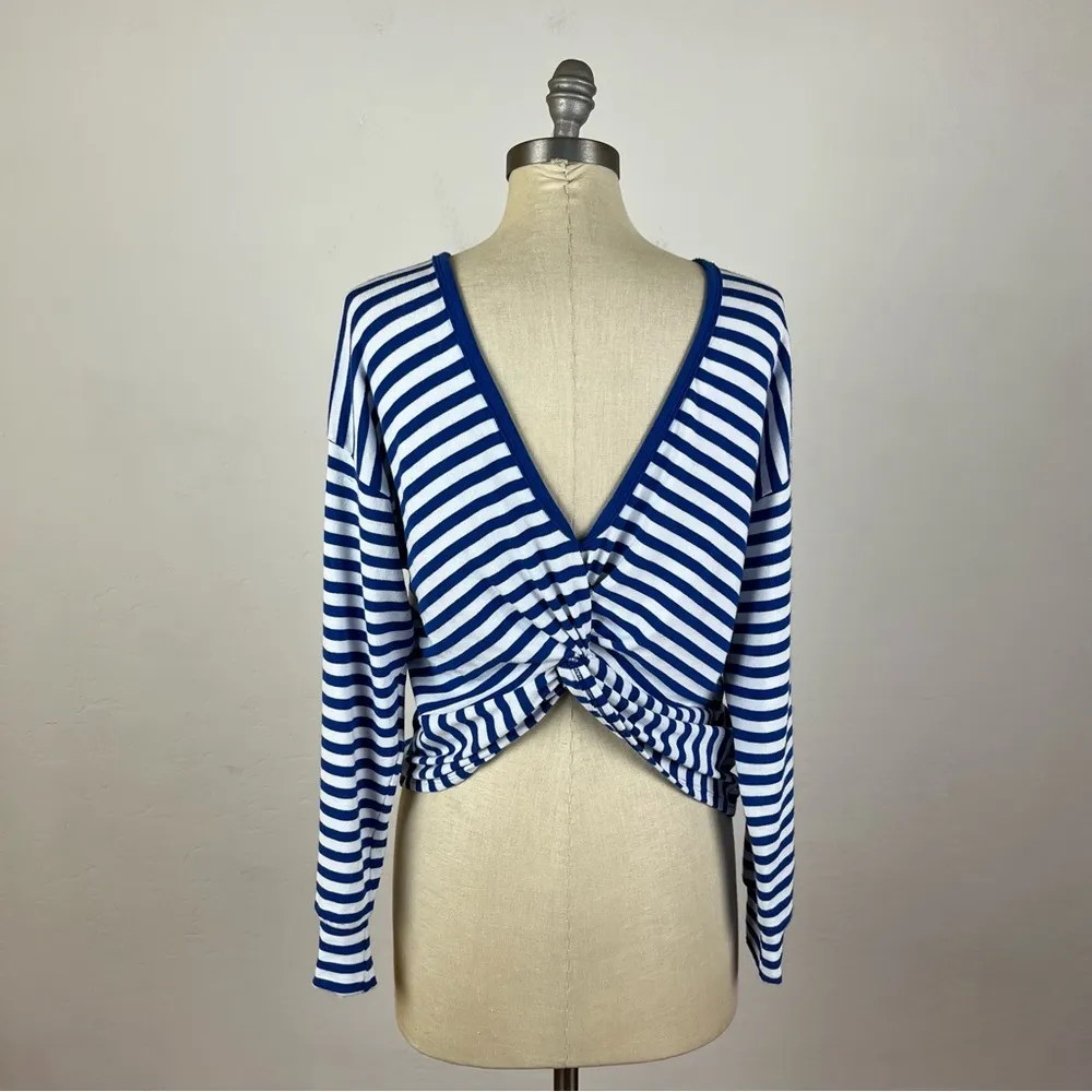 Sundry Blue Stripe Tie Back Long Sleeve - Image 5