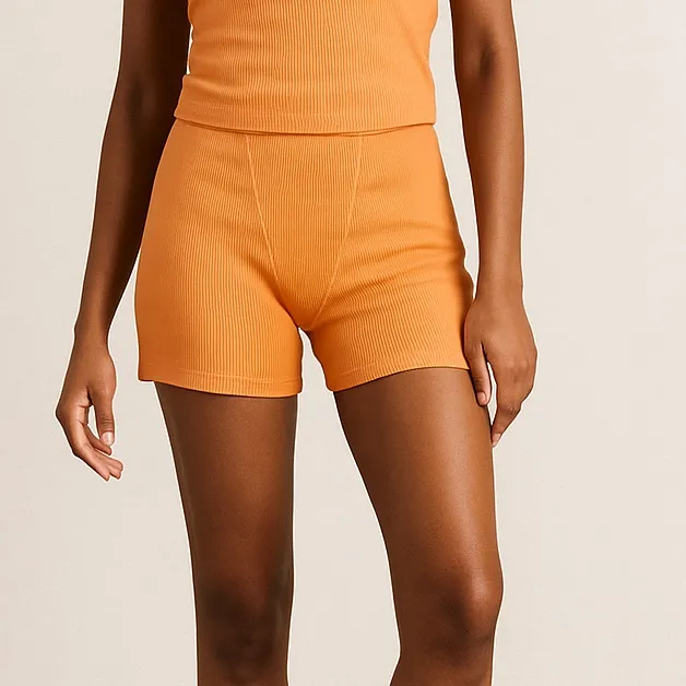 Under Cloud Women’s Size S Ribbed Boxer Shorts Orange Loungewear Pajama Bottom - Image 8