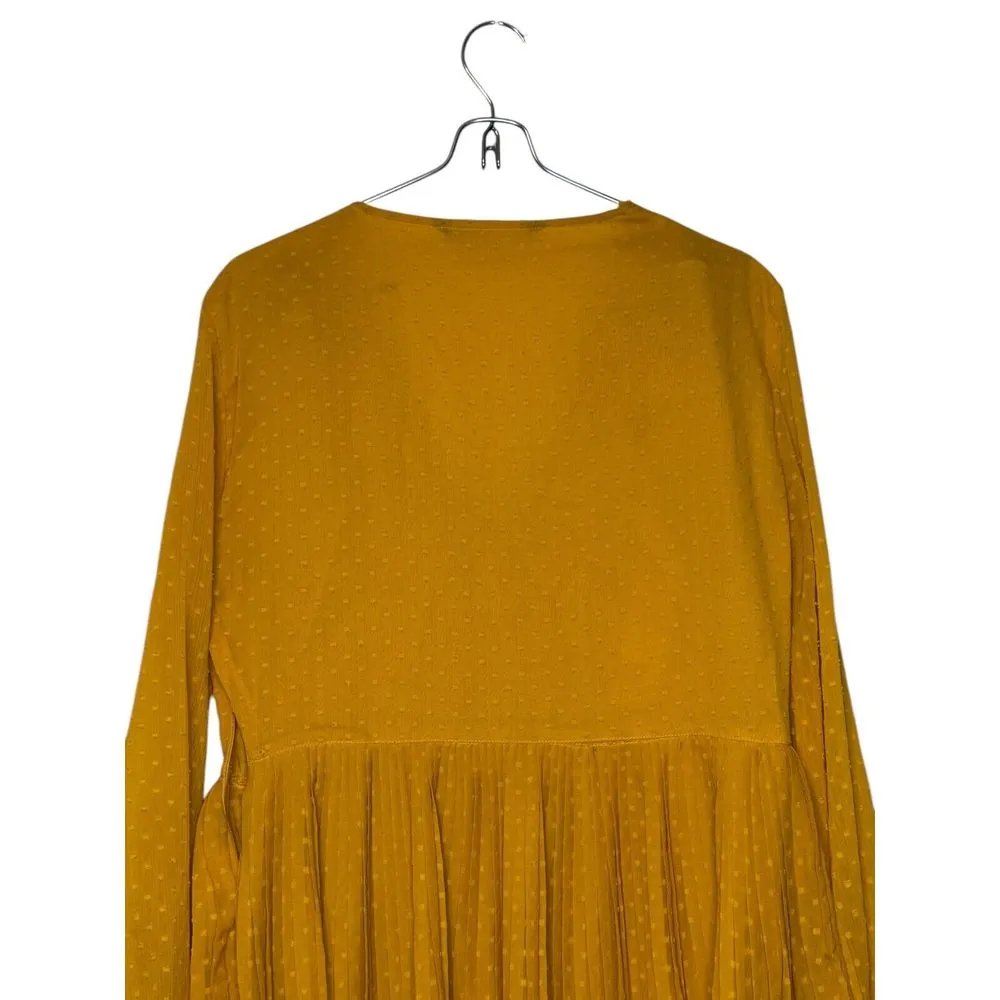 Zara Women's Dress Mini Polka Dot Lace Pleated Hem V-Neck Balloon Sleeve‎ Medium - Image 11