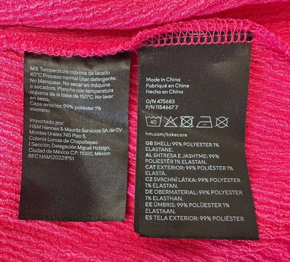 H&M Hot Pink Smocked Midi Dress Ruffle Trim Spaghetti Strap Sundress Women Large - Image 5