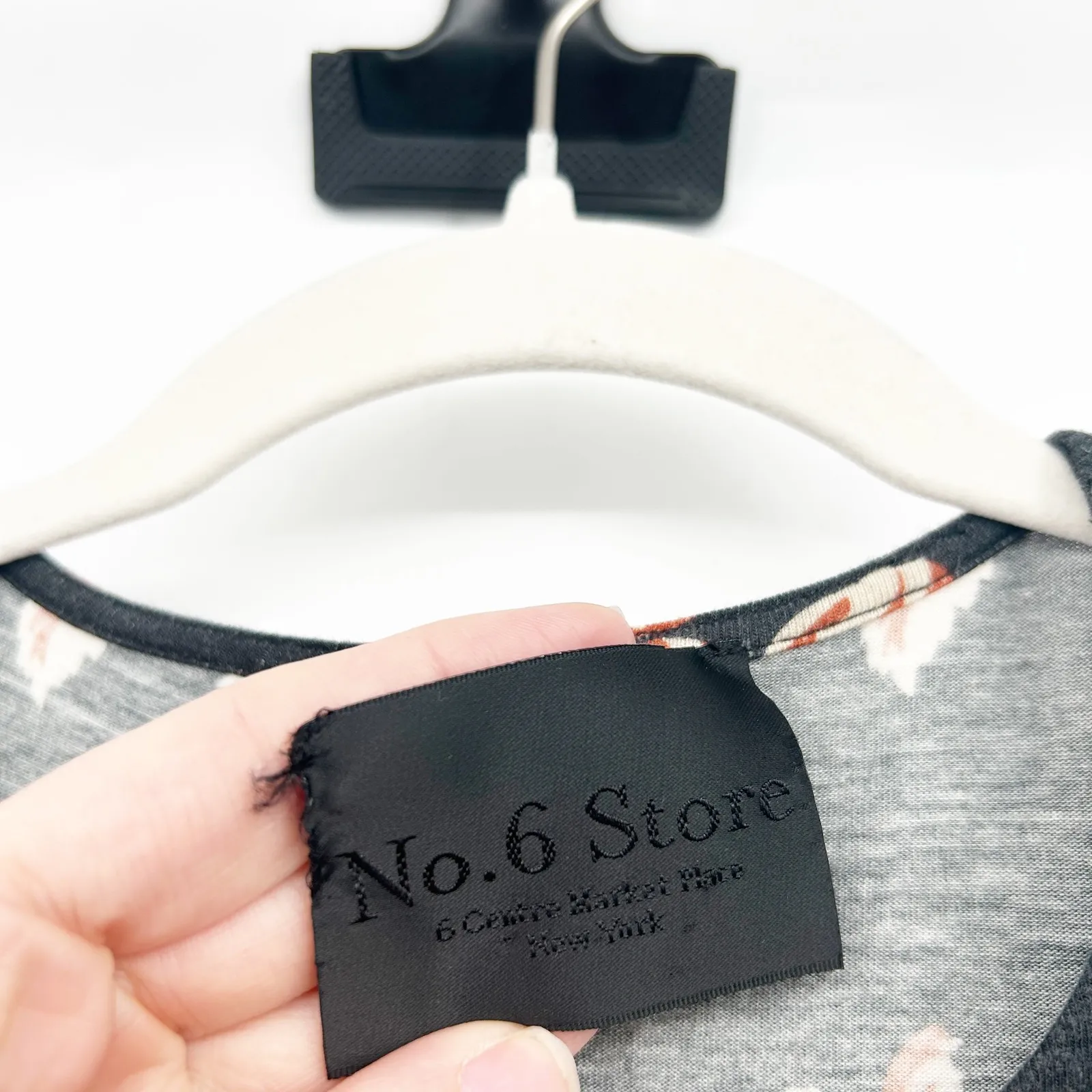 No. 6 Womens Lagenlook Modest Floral Jersey Cotton Modal Long Sleeve Aki Dress M Black Size M - Image 6