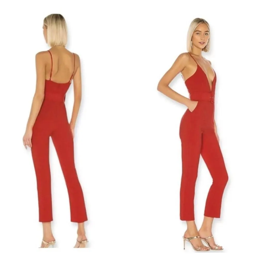 Reagan Belted Jumpsuit in Red Size XSmall NWT - Image 2