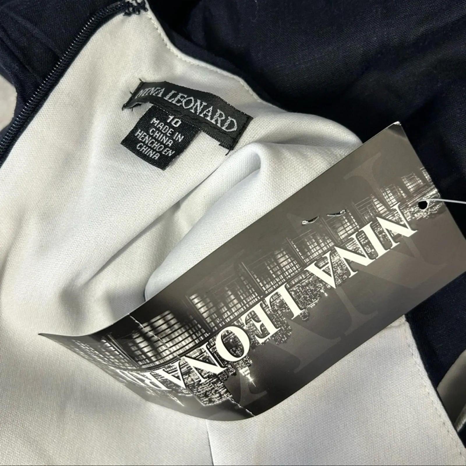 Nina Leonard Floral Cutout Sleeveless Linen Blend Midi Dress Size 10 NWT - Image 12