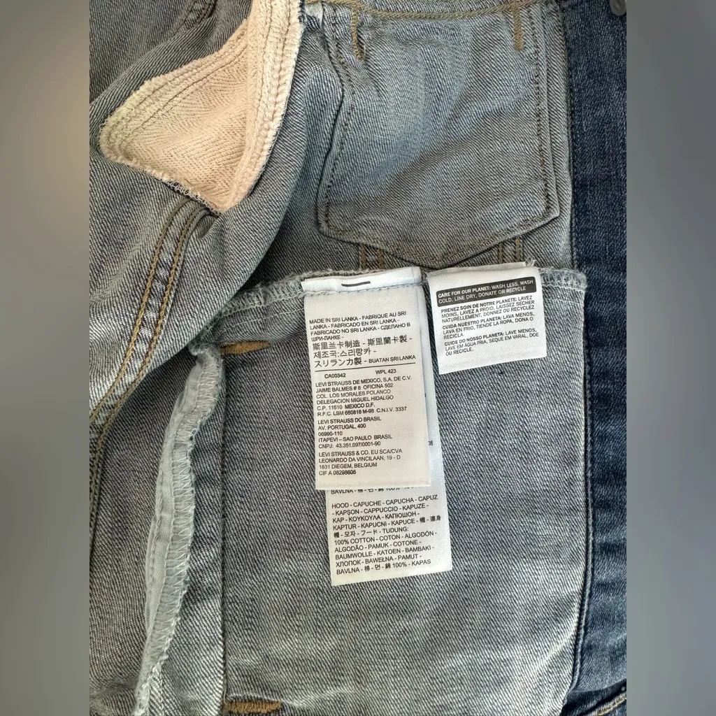 NEW Levi’s Hooded Hybrid Trucker Knit Denim Jacket XS - Image 6