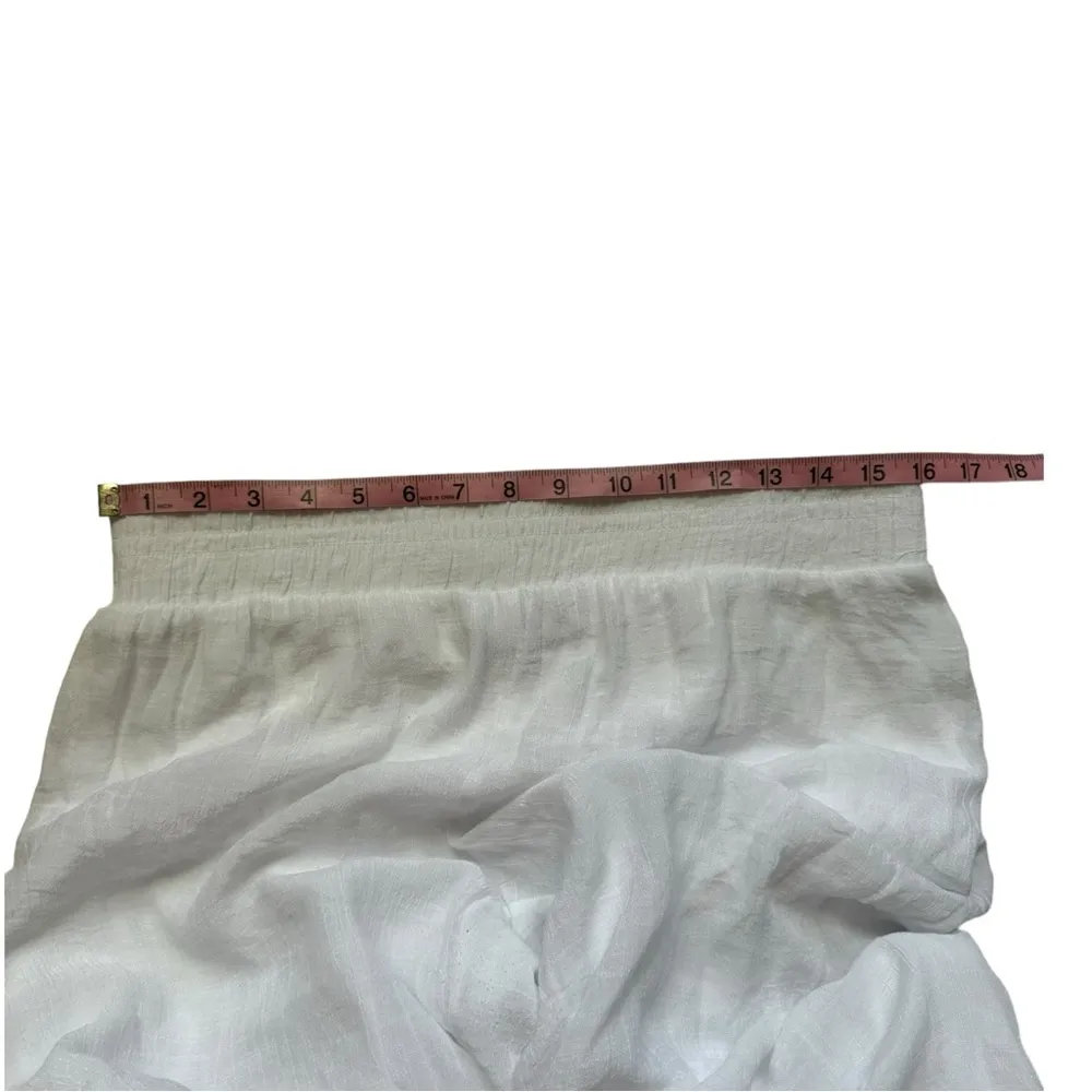 New Directions White Wide Leg Palazzo Elastic Waist Boho Pants Size Medium - Image 3