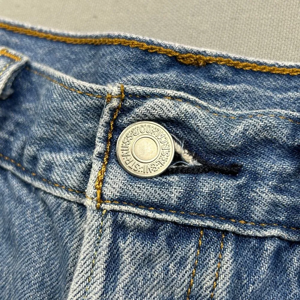 Levi's 501 Jean Shorts Cut Off Light Wash Button Fly High Waisted Distressed 28 - Image 3