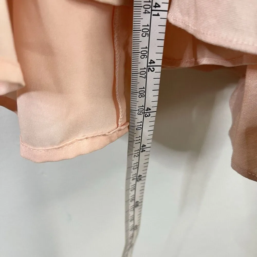 Antonio Melani Sleeveless Dress 55% Linen Multi Layer Ruffle Pink Sz 12 L - Image 8