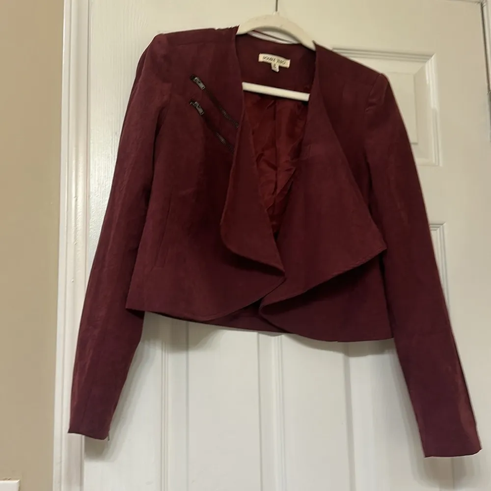 Double Zero Maroon Suede Sipper Jacket - Image 9