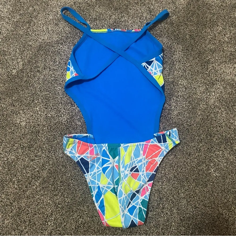 One piece neon Speedo swimsuit in bikini-like style - Image 2