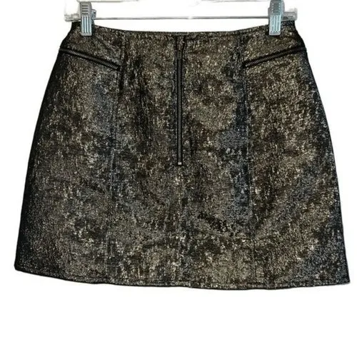 URBAN OUTFITTERS SILENCE &‎ NOISE Gold Metallic Mini Skirt NWOT Size 2 - Image 5