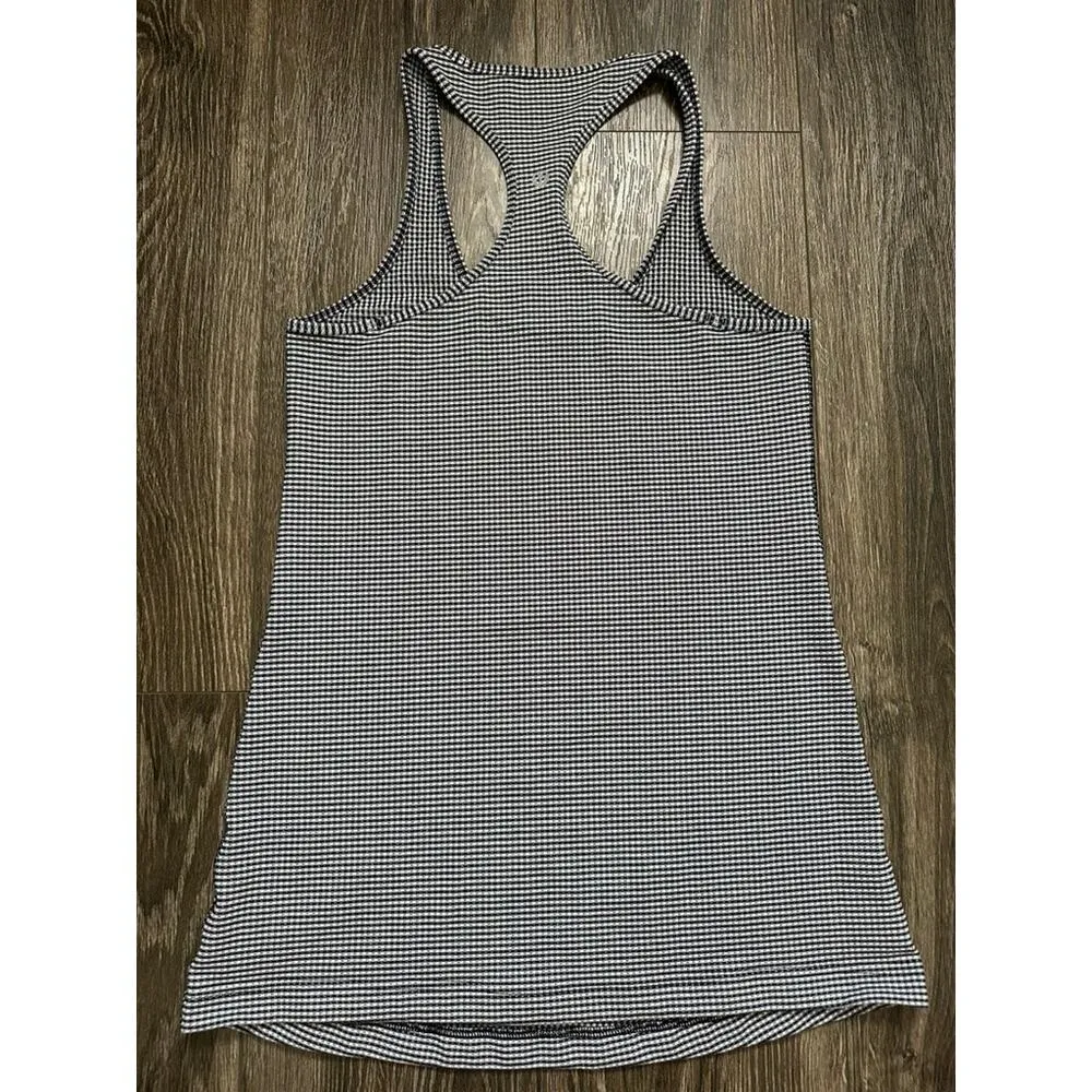 Lululemon Cool Racerback Gingham Luon White Black - Image 4