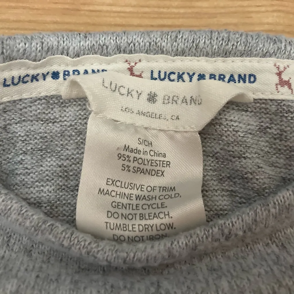 Lucky Brand Gray Ski Graphic Pullover  Top S Small - Image 6