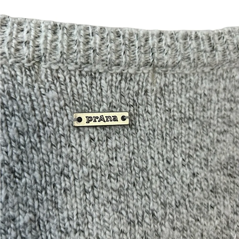 PRANA Women's Nolan Gray Cable Knit Pullover Tunic Sweater Wool Mohair Blend Med - Image 4