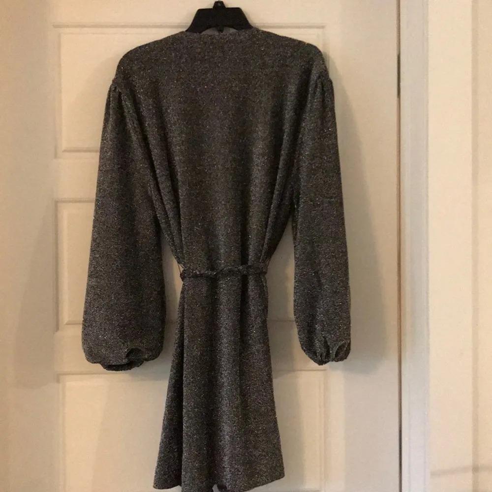 fab’rik black shimmer wrap dress - Image 2