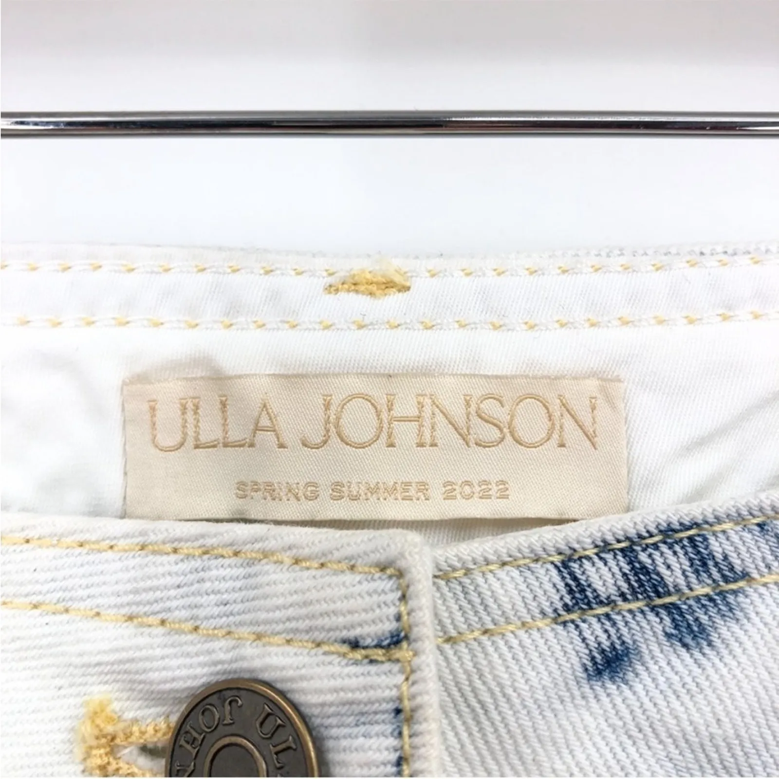 Ulla Johnson August High Waist Pant In White Wash Multi Button NEW 12 - Image 4