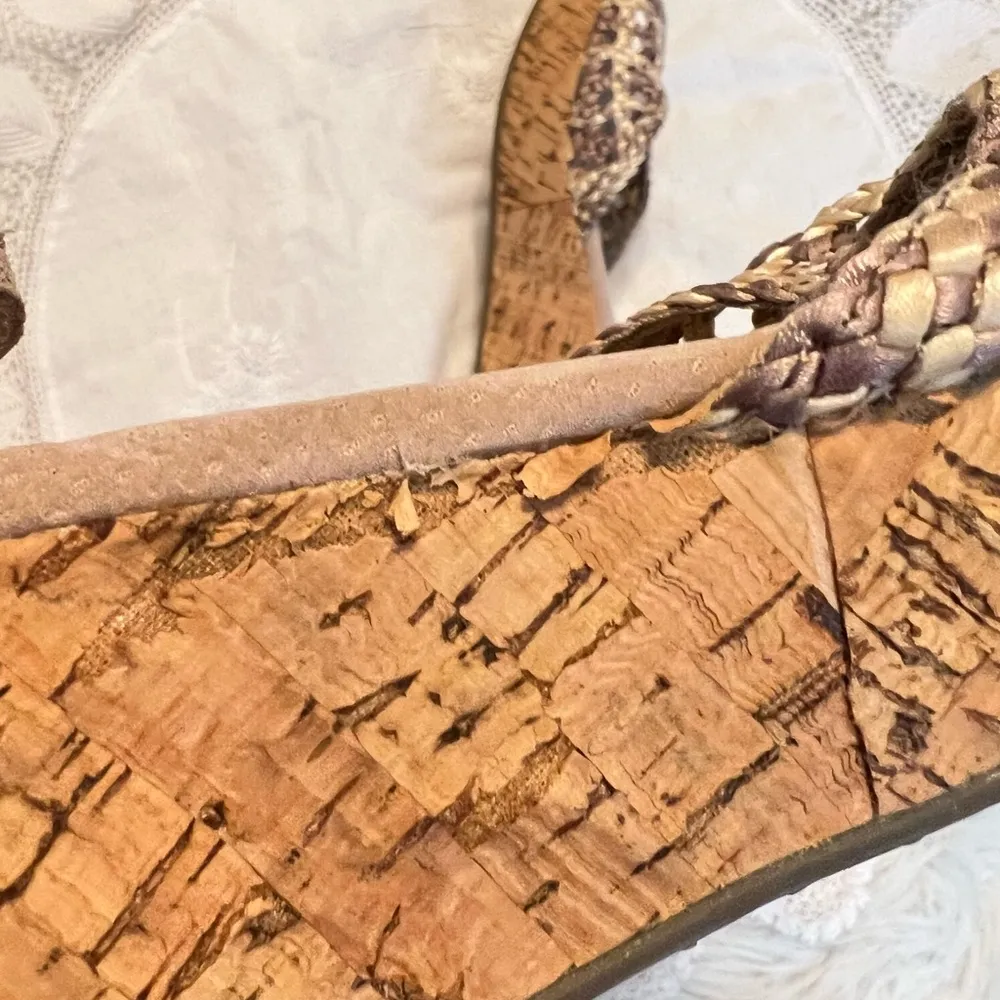 TOMS Platform Wedge Sandals Shoes Women’s Size 9.5 Ankle Strap Woven Open Toe - Image 10