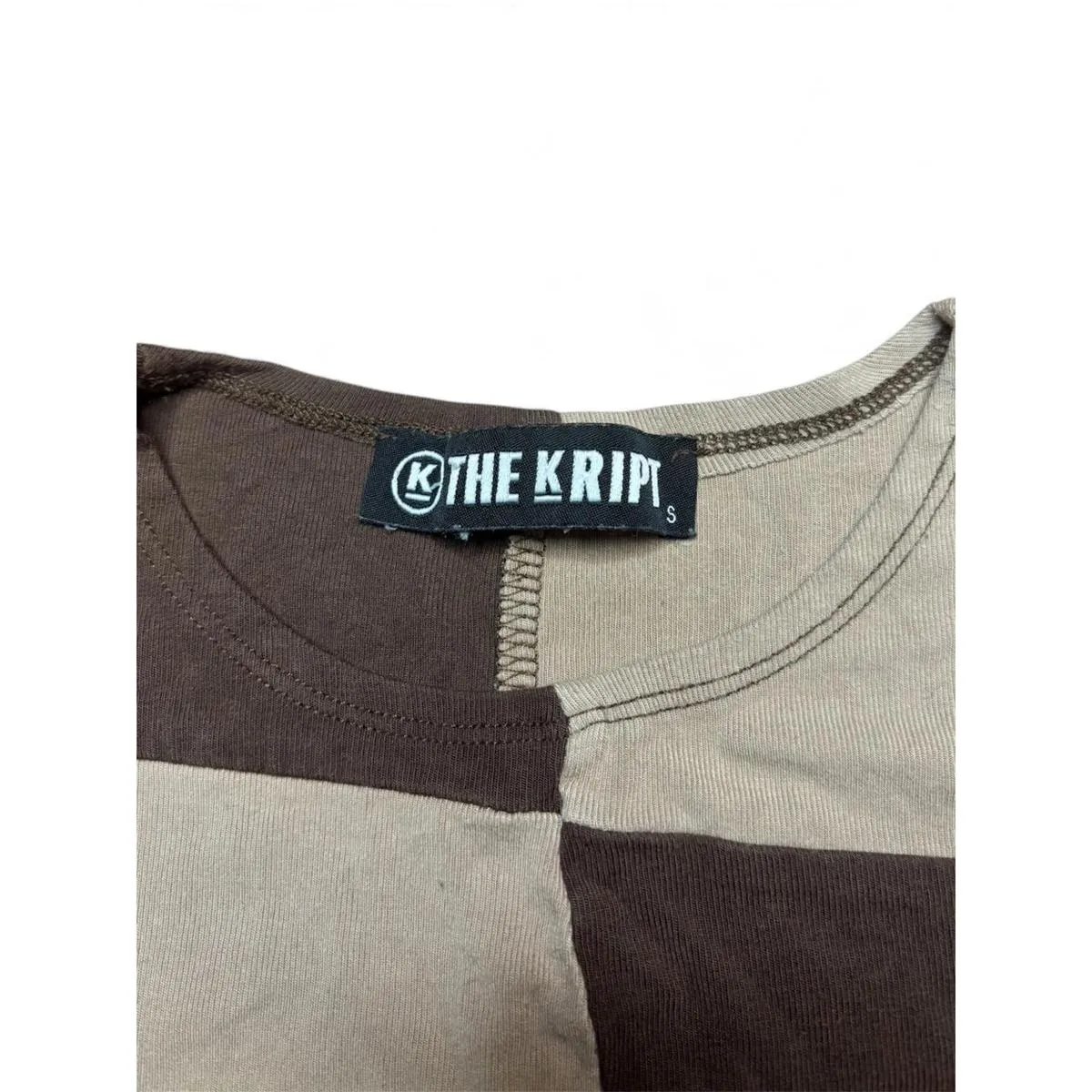 The Kript Brown & Beige Color Block Tank Top Size Small - Image 3