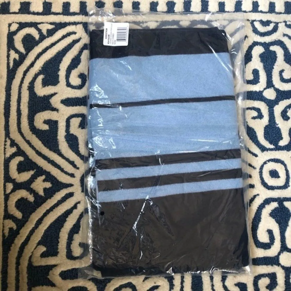 Halogen 100% Cashmere Stripe Wrap Shawl Scarf, Blue/Black‎ Luxury Cashmere NWT - Image 6