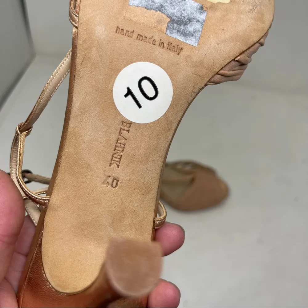 Manolo Blahnik Rose-Gold Ankle-Wrap Strappy Sandal sz 40 US 10 - Image 6