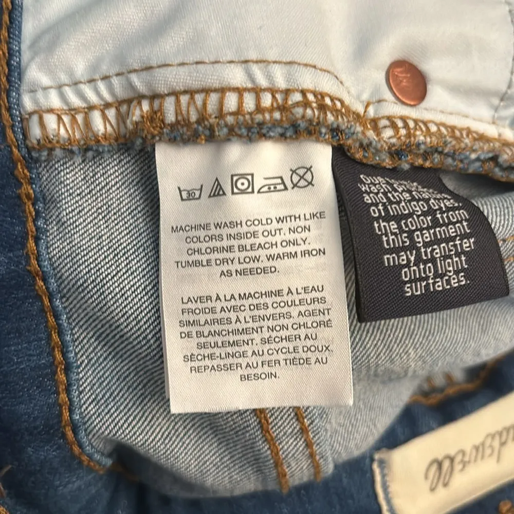 Madewell Cali Demi Boot Button Up Fly High Rise Frayed Raw Hem Skinny Jeans 26 - Image 11