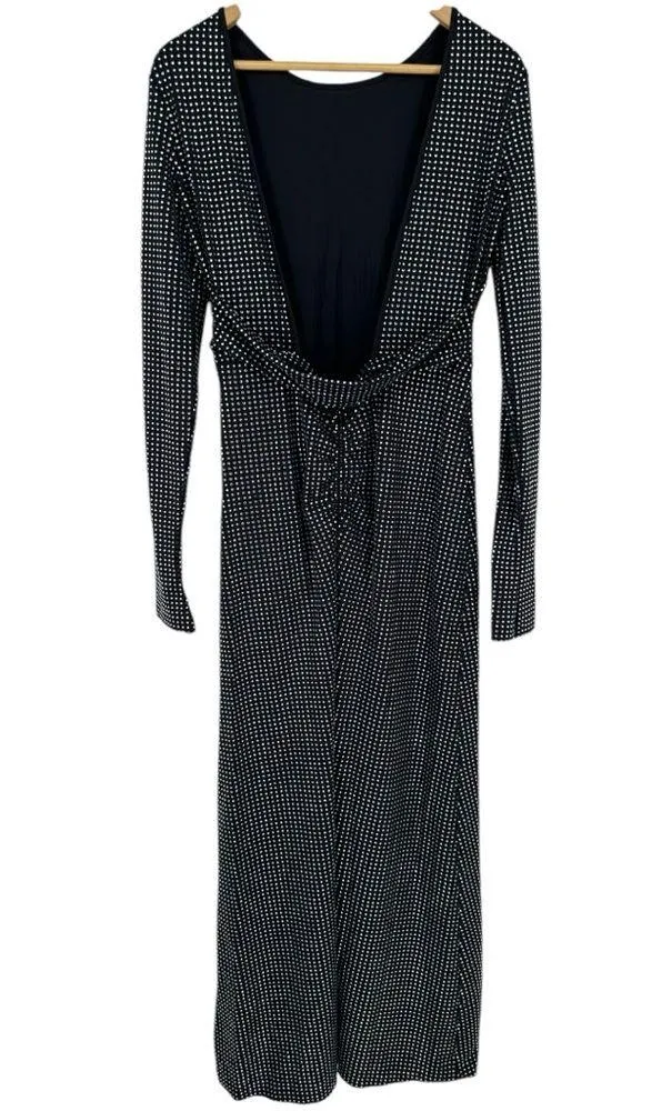 WeWoreWhat Black Embellished Open Back Long Sleeve Maxi Dress size 4 NWT Crystal - Image 11