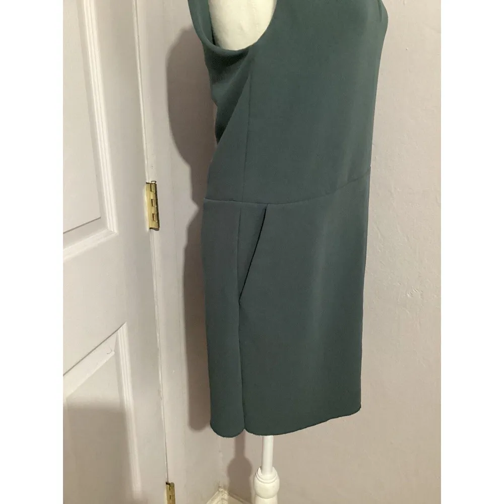 Wilfred Light Blue V-Neck Shift Mini Sleeveless Dress - Image 3