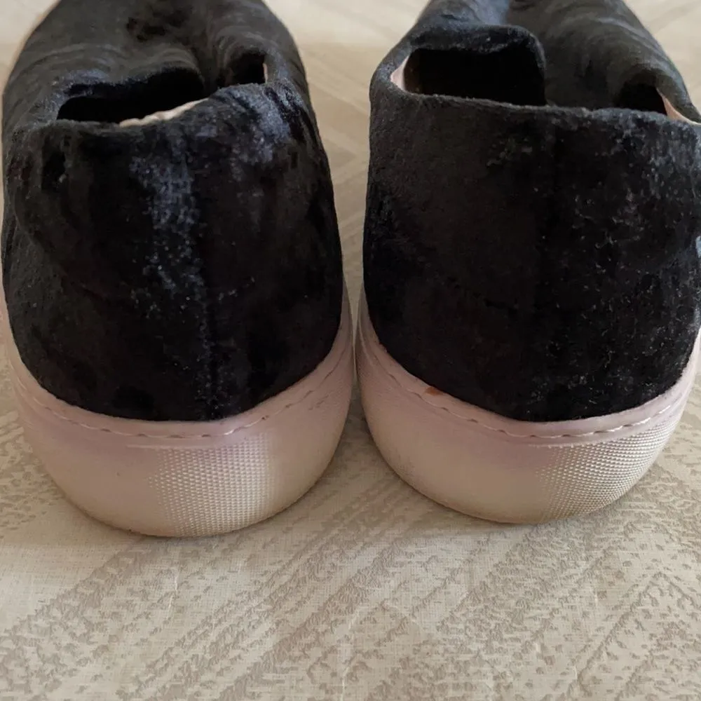 J Slides Angel Black Velvet Slip on Sneakers Black Size 10 - Image 7