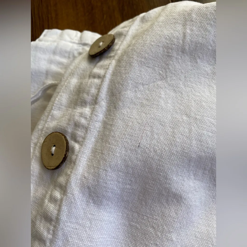 VTG Sea Breeze 100% Cotton Canvas Lightweight Hooded Button Shacket White Size L - Image 4