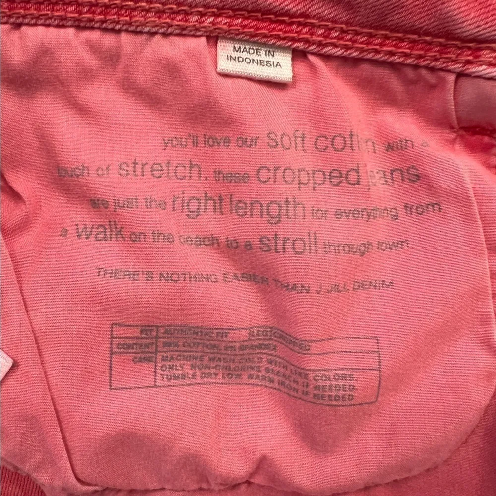 j. jill denim Authentic Fit Cropped fringe hem jeans, melon color, size 4 EUC - Image 12